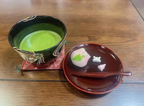 和菓子 抹茶,茶道,和菓子の写真素材