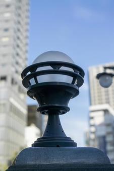 街灯 街灯 街灯,亀島橋,亀島川の写真素材