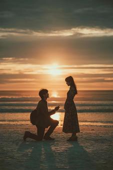 オレンジ色の夕暮れの写真