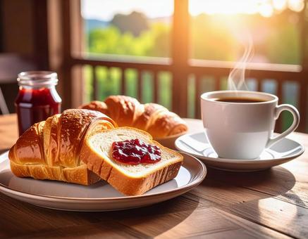 パンとコーヒーの写真