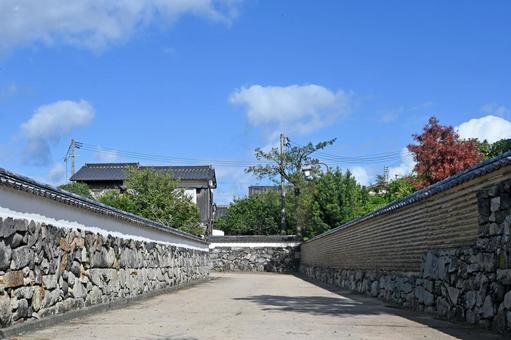 山口・萩市 鍵手形の道「堀内鍵曲」 鍵曲,堀内,萩の写真素材