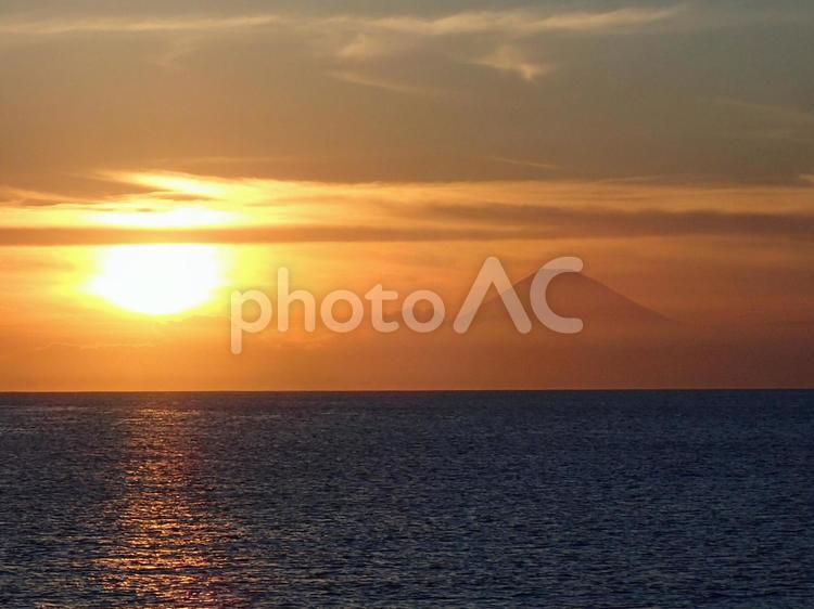 富士山 富士,夕日,赤の写真素材