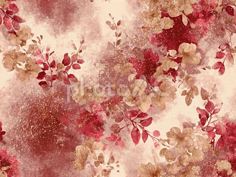 アンティーク風のシックな花柄 背景,花,花柄の写真素材