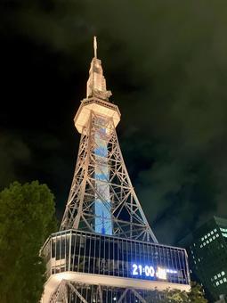 栄の夜に輝くMIRAI TOWER 栄の夜に輝くMIRAI TOWER 名古屋,夜景,風景の写真素材