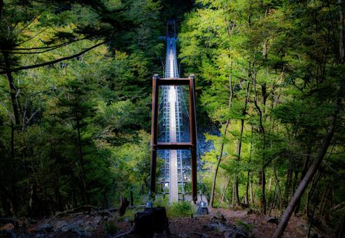 千枚大吊橋 千枚大吊橋 赤石山脈,南アルプス,静岡の写真素材