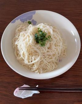 Photo, harima somen, somen, shredded green onion, 
