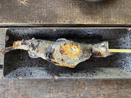 ヤマメの串焼き ヤマメの串焼き ヤマメ,串焼き,塩焼きの写真素材
