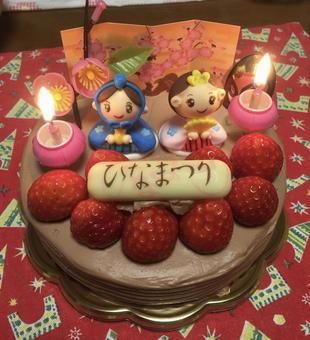 ひなまつりのケーキ ケーキ,ひなまつり,ひな祭りの写真素材