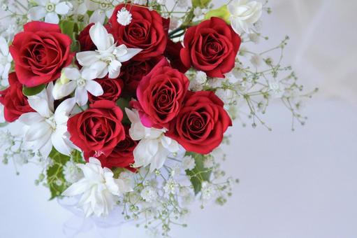 赤いバラのブーケ　メッセージカード クリスマス,メッセージ,花の写真素材