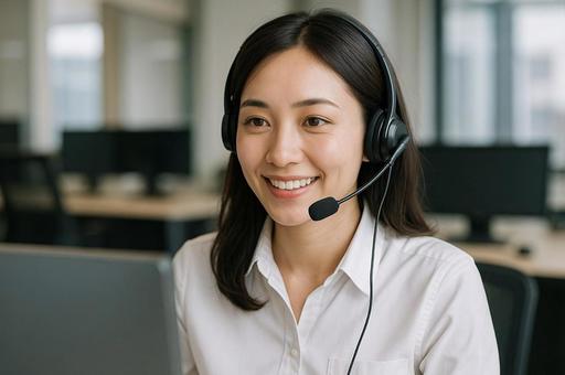 コールセンターの女性の写真