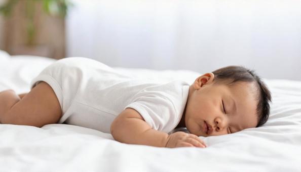 すやすや眠る日本人赤ちゃんの顔 すやすや眠る日本人赤ちゃんの顔の写真
