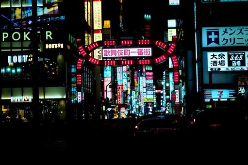 新宿歌舞伎町のネオン街 新宿歌舞伎町のネオン街 新宿,歌舞伎町,ネオン街の写真素材