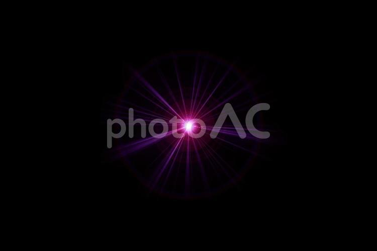 光のフレアエフェクト素材　紫 光,フレア,閃光の写真素材