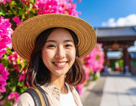 ブーゲンビリア・麦わら帽子の彼女 ブーゲンビリア・麦わら帽子の彼女の写真