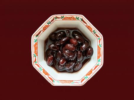 小鉢に盛られた黒豆 黒豆,小鉢,煮豆の写真素材