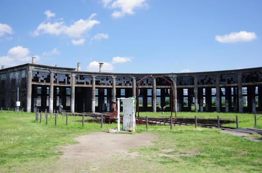 Photo, machine storehouse, fan type, railway, 
