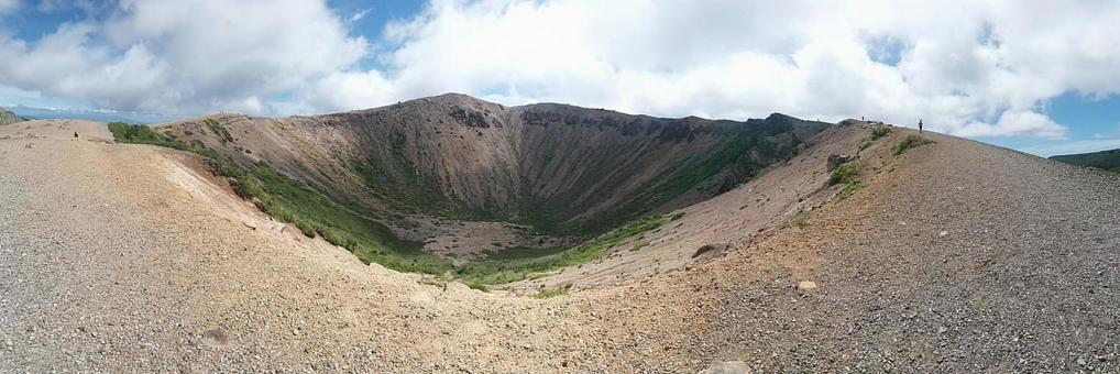 吾妻小富士　噴火口 吾妻小富士,噴火口,パノラマ写真の写真素材