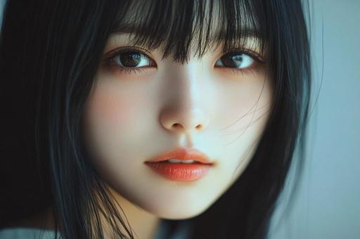 微笑の美しい黒髪日本女性 微笑の美しい黒髪日本女性の写真