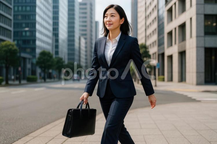 出勤中の女性会社員 女性,通勤,日本の写真素材