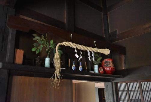 注連縄のある神棚3 神棚,神様,神道の写真素材