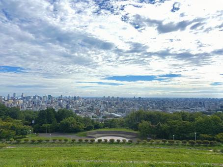 上から見た札幌市内1.jpeg 上から見た札幌市内1.jpeg 札幌,北海道,高台の写真素材