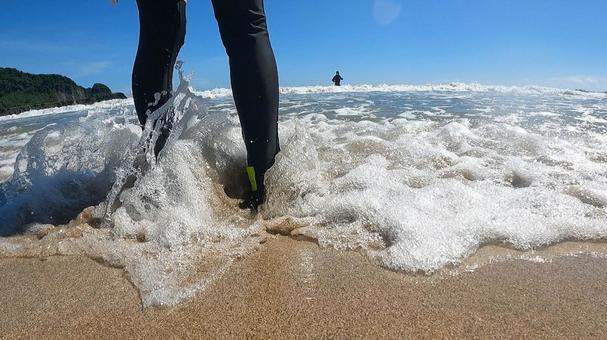 海に浸かる 海に浸かる 海,空,雲の写真素材