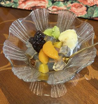 クリームあんみつ クリームあんみつ あんみつ,クリームあんみつ,寒天の写真素材