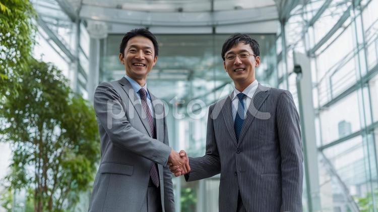 ビジネスパートナーシップの握手 ビジネス,握手,契約の写真素材