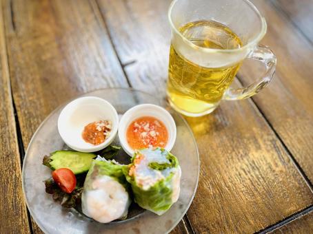 ポピアソットと茉莉花茶 05 生春巻き,ゴイ・クオン,ネム・クオンの写真素材