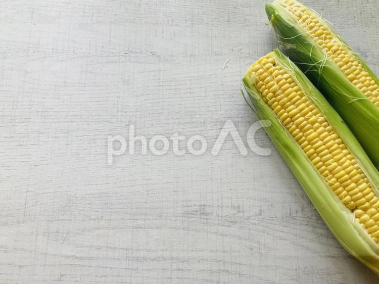 とうもろこしのシンプルな夏の背景素材 トウモロコシ,とうきび,夏野菜の写真素材