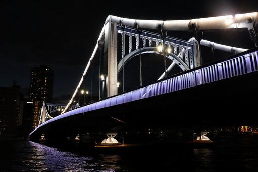 清洲橋 清洲橋 清洲橋,ライトアップ,隅田川の写真素材