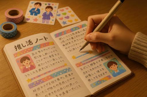 推し活ノートを丁寧に書く時間 推し活ノートを丁寧に書く時間の写真
