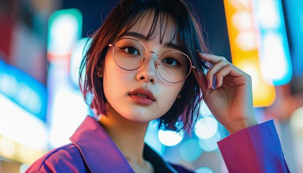 眼鏡をかけた知的で真面目そうな若い女性 眼鏡をかけた知的で真面目そうな若い女性の写真