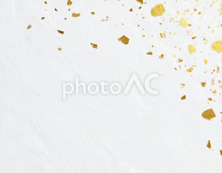 金が散らばっている白い和紙01 和紙,金箔,和の写真素材