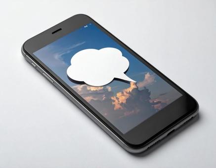 スマートフォンに吹き出し スマートフォンに吹き出しの写真