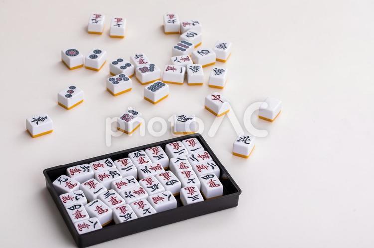麻雀の牌　Mahjong 麻雀,マージャン,春歌秋冬の写真素材