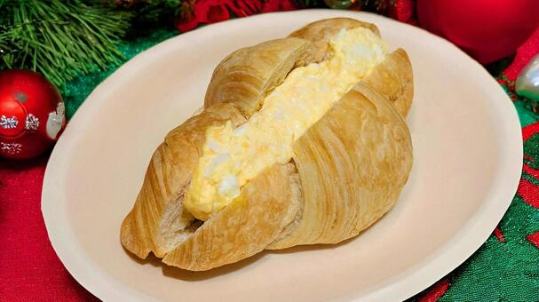 玉子クロワッサン-01 玉子,クロワッサン,パンの写真素材