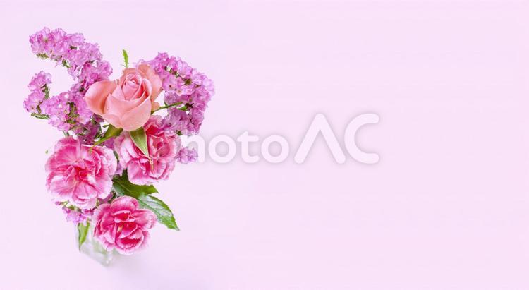 キュートなピンクの花束イメージ素材 花,ピンク,カーネーションの写真素材