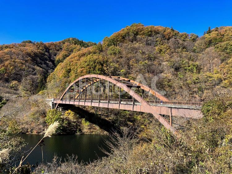 荒川ダム・荒川大橋 荒川大橋,能泉湖,湖の写真素材