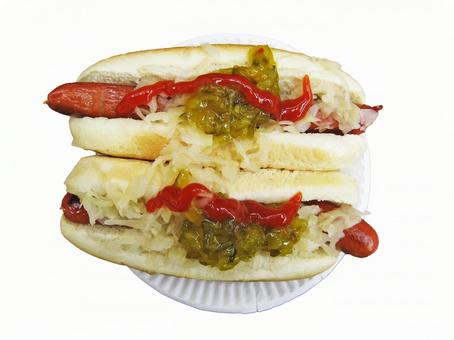 ホットドッグ ホットドッグ ホットドッグ,ソーセージ,ソーセージパンの写真素材