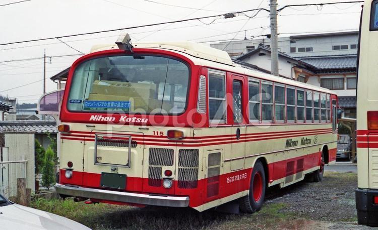 古い路線バス　日交　フィルム写真 バス,路線バス,働くクルマの写真素材