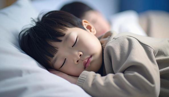 お泊り保育で一緒に眠る園児たち お泊り保育で一緒に眠る園児たちの写真