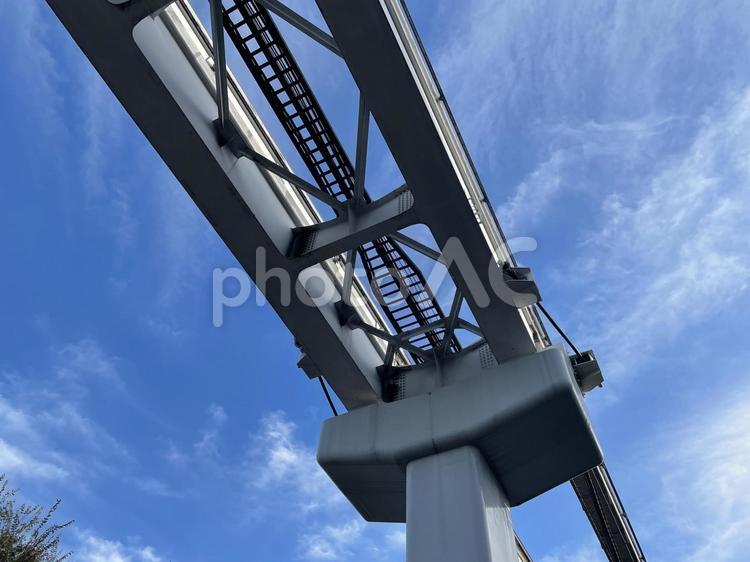 モノレールの線路と空 レール,モノレール,線路の写真素材