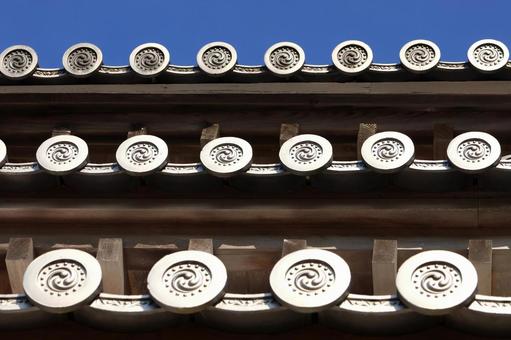 巴紋 巴紋,三つ巴,瓦の写真素材