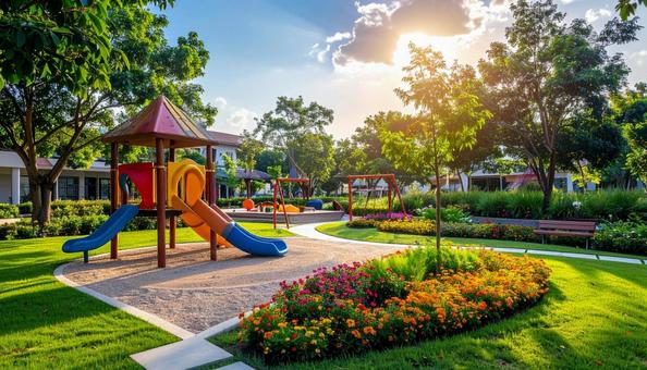 保育園の遊具の写真