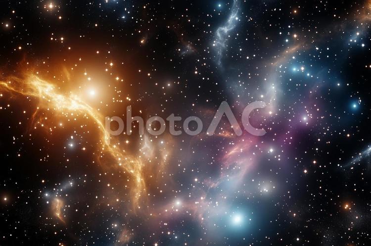 宇宙空間に輝く美しい星と星雲の背景 宇宙,星,銀河の写真素材