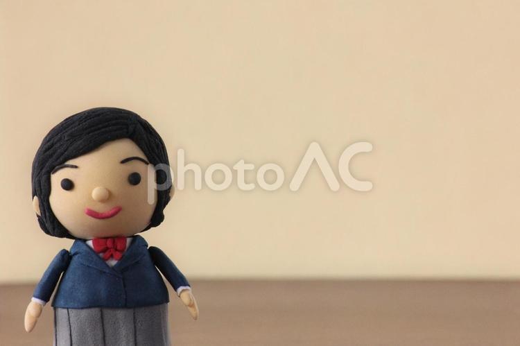 フレーム　女子学生　左 学生,生徒,中学の写真素材