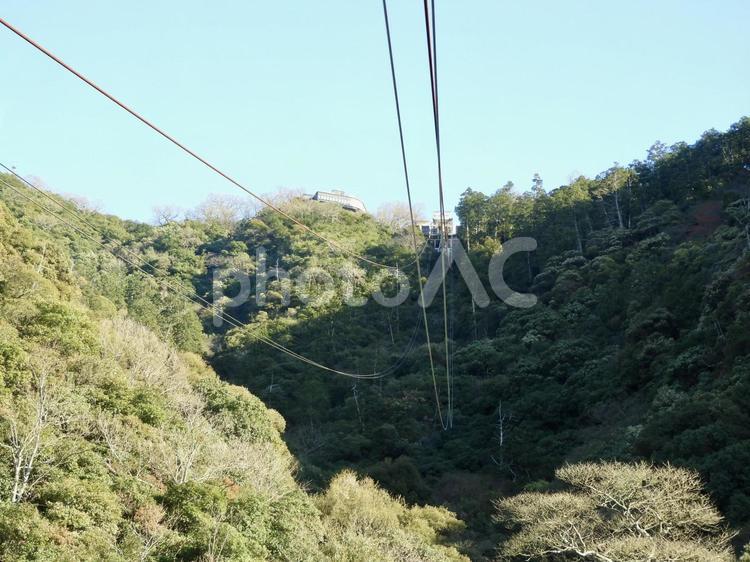 ぎふ金華山ロープウェーのロープ ぎふ金華山ロープウェー,金華山ロープウェー,金華山の写真素材