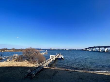 Photo, lake biwa, lake, shiga prefecture, 