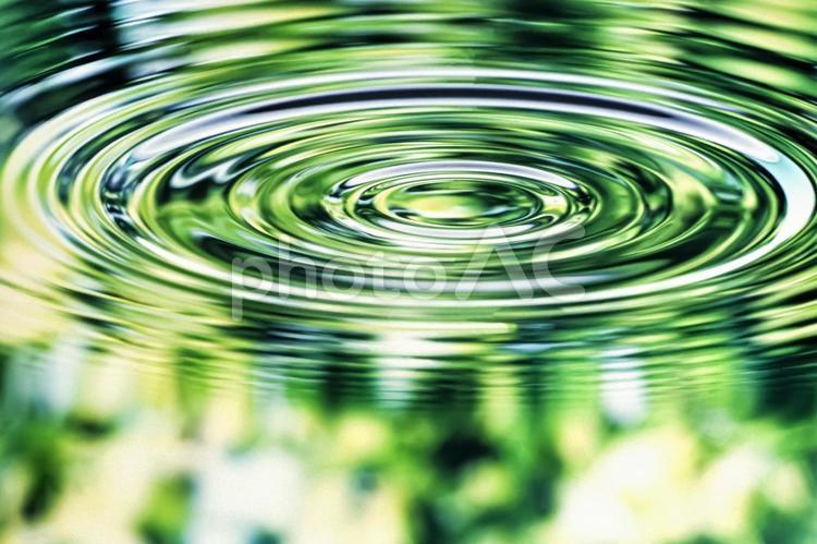 水紋と林　映り込み６ 水紋,水滴,跳ね返りの写真素材